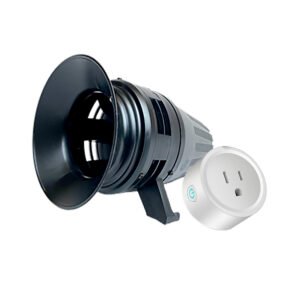 KIT DE ALAMRA COMUNITARIA INTELIGENTE SIMPLE: Compuesto por 2 elementos: 1 Sirena 110va HC-1 + BSD01 1 Toma coriente inteligente