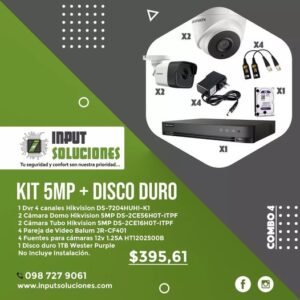 kIT DE CAMARAS DE 5MP + DISCO DURO 1TB